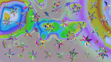 Küçük çiçekli basit bir çiçek çizimi. Moda baskısı, albüm, ambalaj kağıdı ve duvar kağıdı için zarif dekoratif süslemeler. Raster illüstrasyonu. Tarafsız ve gri renkte şirin çiçekler.