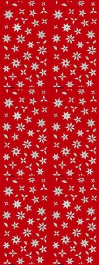 Kırmızı ve nötr renklerde yapraklar ve parlak renkli çiçeklerle muhteşem bir çiçek deseni. Modern çiçek arkaplanı. Moda baskıları için zarif bir şablon. Halk stili.