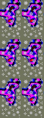 Tekstil, kumaş, kapaklar, duvar kağıtları, baskı, naylon, koleksiyon defteri, örgü, dekupaj için güzel bir eskiz. Küçük yeşil ve mavi çiçeklerle oldukça kaliteli besin torbası deseni.