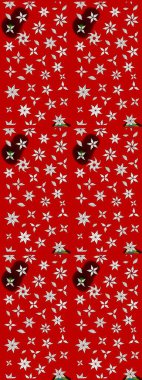 Çiçekler kırmızı ve nötr renklerde suluboya tarzında. Raster illüstrasyonunda çiçek deseni çizimi.