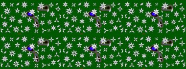 Raster Moda kumaş deseni. Çizgi çizimi kalıbı. Şirin çiçekler..