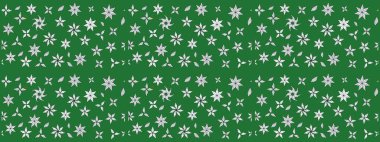 Çiçek desenli çizim. Raster illüstrasyonu. Raster illüstrasyonu. Yeşil ve nötr renklerde çiçekler. Asya tekstil tarzında.