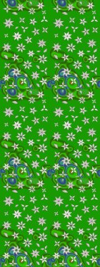 Yeşil ve nötr renklerde çiçekler. Tropik çiçek desenleri. Raster illüstrasyonu.