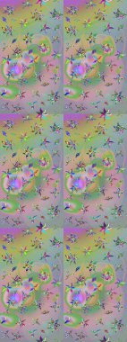 Eski usul küçük çiçekli şirin bir eskiz deseni. Raster illüstrasyonu. Moda arka planında parlak buketler. Kumaş, duvar kâğıdı ve kağıda yazdırmak için gelişen arkaplan.