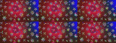 Raster illüstrasyonu. Klasik çiçek tasarımı elementleri. Kırmızı ve kahverengi kıvırcık çiçekler kırmızı ve kahverengi renklerde şekillenir.