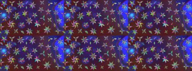 Renkli Bahar Teması eskiz kalıbı. Raster illüstrasyonundaki çiçek desenli çizim. Düz Çiçek Elementleri Tasarımı. Süslü kumaş deseni.