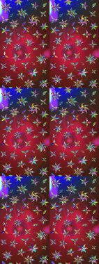 Kırmızı ve kahverengi renkte çiçekler. Renkli Bahar Teması eskiz kalıbı. Düz Çiçek Elementleri Tasarım Raster illüstrasyonu. Çiçek eskiz kalıbı geçmişi.