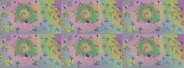 Güzel kumaş deseni. Raster illüstrasyonundaki çiçek desenli çizim. Renkli Bahar Teması eskiz kalıbı. Düz Çiçek Elementleri Tasarımı.