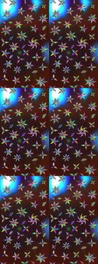 Kahverengi ve mavi renkli çiçekler. Raster düz çiçek çizim deseni. Tasarım hediye paketi, tebrik kartları, posterler ve afiş tasarımı.