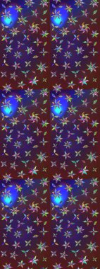 Hediye ambalaj kağıdı, tebrik kartları, posterler ve pankart tasarımı. Raster düz çiçek çizim deseni. Mor ve mor renkte çiçekler.