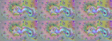 Tarafsız ve mavi renklerde. Raster illüstrasyonu. Taslak dekoratif arka plan, çiçek mandala. Çiçek..