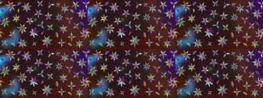 Kahverengi ve mor renklerde karalamalar çizilmiş çiçek deseni. Raster illüstrasyonu.