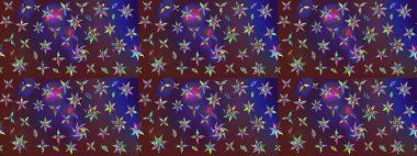 Üzerinde gelincikler ve vadi zambakları olan renkli çiçek desenli nakış deseni. Raster geleneksel çiçek buketi menekşe ve mor renkler tekstil tasarımı için.