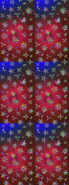 Modern gelişim kırmızı ve kahverengi raster arka plan duvar kâğıdı illüstrasyonu klasik çizgili, desenli desenli çiçekler, çiçekli süsler. Çiçekli el çizimi çizimi deseni.