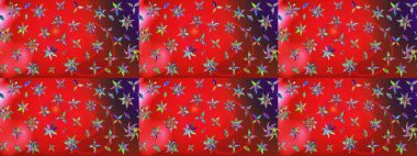 Çiçek deseni. Raster illüstrasyonu. Kırmızı ve kahverengi renkte çiçek çizimi. Kırmızı ve kahverengi renkte çiçekler. Şatafatlı bahar bahçesi dokusu.