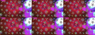 Çiçekli zambakların eskiz geçmişi. Çiçek tasarımı için inanılmaz bir kolaj cenneti tarzı. Parlak çiçekli kolaj çiçekleri kırmızı ve mor.