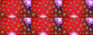 Çiçek desenli eskiz. Gömlek baskısı için çiçek boyası. Kırmızı ve kahverengi renkte çiçekler.