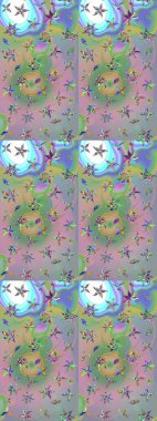 Tarafsız ve yeşil renkli çiçekler suluboya stilinde. Tarafsız ve yeşil renkte çiçekli çiçek deseni çiz.