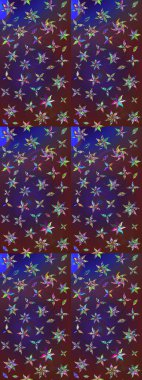 Çiçek deseni. Mor ve mor renkli çiçekler. Raster illüstrasyonu. Mor ve mor renkte çiçek çizimi. Şatafatlı bahar bahçesi dokusu.