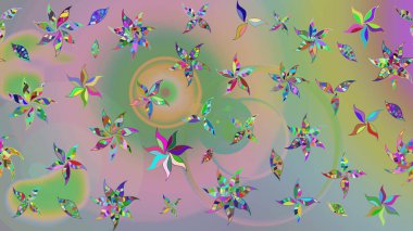 Tarafsız ve yeşil çiçekli eskiz deseni, suluboya çiçek deseni, şirin çiçek, duvar kağıdı, kart veya kumaş için fayanslı. Raster - stok.