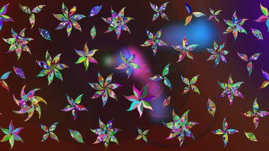 Çiçekli çiçek deseni, suluboya. Küçük çiçekte güzel bir çiçek deseni var. Raster deseni.