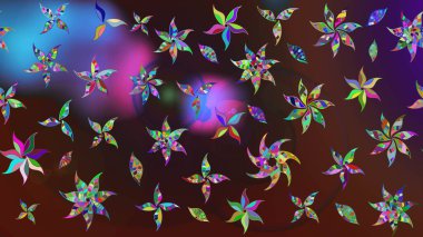 Çiçek arkaplan. Çiçek kolajı. Küçük çiçekte güzel bir desen var. Raster deseni. -kahverengi ve mor çiçekler. Çiçek kompozisyonu. Doğa.