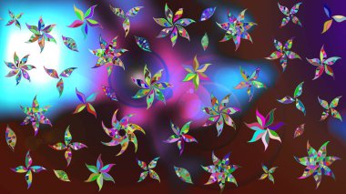 Sabıka fotoğraflarında, bebek kıyafetlerinde, duvar kâğıtlarında, paket kutularında falan kullanılabilir. Zarif, parlak ve eskiz kahverengi ve mavi çiçek desenli tasarım.