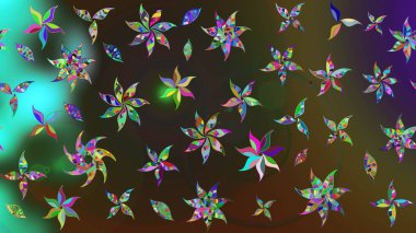 Yeşil ve kahverengi renkli çiçekler. Küçük çiçekte sevimli çiçek deseni var..