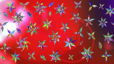 Kumaş, tekstil, duvar kağıdı baskısı için. Eskiz geçmişi. Raster illüstrasyonu. Miles Fleur, süslü püslü bir süs. Tomurcukları papatya çiçekleri olan sevimli bir çiçek deseni. Antika retro tarzı.