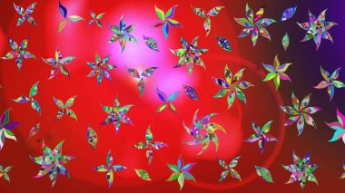 Kırmızı ve pembe yapraklı yabani çiçekler. Raster illüstrasyonu. Eskiz arkaplan modeli. Suluboya, elle çizilmiş.