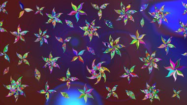 Menekşe ve mor renkler üzerinde. Raster illüstrasyonu. Çiçekli güzel suluboya desen.