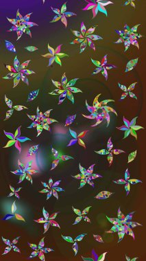 Vadinin çiçekleri kahverengi ve gri renklerde. Çiçeksel çizim kalıbının çizimi.