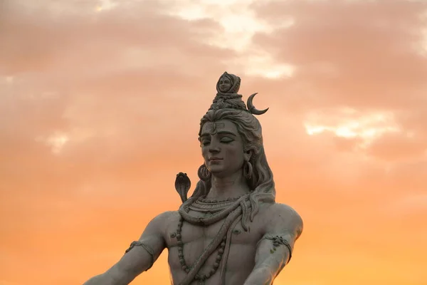 Lord Shiva Staute Nas Margens Rio Ganga Rishikesh — Fotografia de Stock
