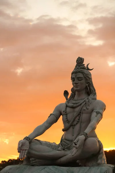 Lord Shiva Staute Sulle Rive Del Fiume Ganga Rishikesh — Foto Stock