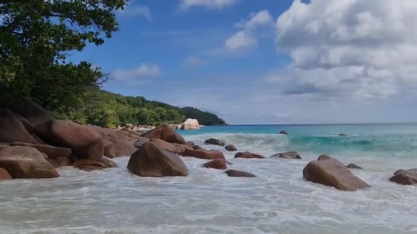 Baie Beau Vallon Playa Tropical Isla Mahe Seychelles — Vídeos de Stock