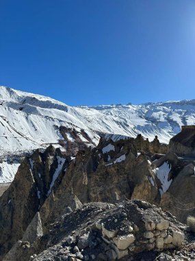 Hindistan, Spiti Vadisi 'ndeki Kee Manastırı manzarası