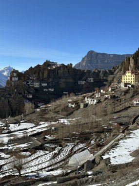 Hindistan, Spiti Vadisi 'ndeki Kee Manastırı manzarası