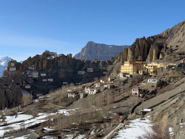 Hindistan, Spiti Vadisi 'ndeki Kee Manastırı manzarası