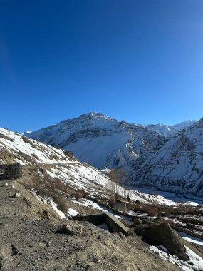Hindistan, Spiti Vadisi 'ndeki Kee Manastırı manzarası