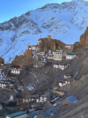 Hindistan, Spiti Vadisi 'ndeki Kee Manastırı manzarası
