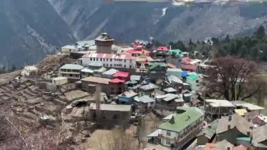 Hindistan, Spiti Vadisi 'ndeki Kee Manastırı manzarası