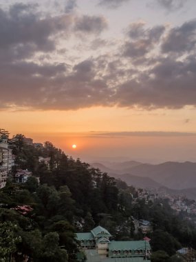 Sunset Time Shimla, The Queen of Hills, Himachal Pradesh, Hindistan.