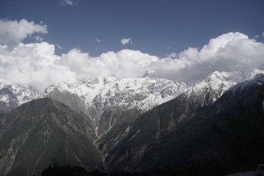 Kinnaur Kailash, alacakaranlıkta, Kalpa, Kinnaur ilçesi, Himachal Pradesh, Himalayalar, Hindistan