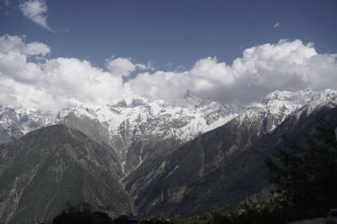 Kinnaur Kailash, alacakaranlıkta, Kalpa, Kinnaur ilçesi, Himachal Pradesh, Himalayalar, Hindistan