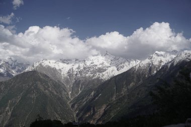 Kinnaur Kailash, alacakaranlıkta, Kalpa, Kinnaur ilçesi, Himachal Pradesh, Himalayalar, Hindistan