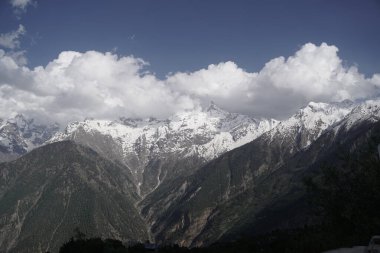 Kinnaur Kailash, alacakaranlıkta, Kalpa, Kinnaur ilçesi, Himachal Pradesh, Himalayalar, Hindistan