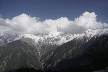 Kinnaur Kailash, alacakaranlıkta, Kalpa, Kinnaur ilçesi, Himachal Pradesh, Himalayalar, Hindistan