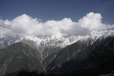 Kinnaur Kailash, alacakaranlıkta, Kalpa, Kinnaur ilçesi, Himachal Pradesh, Himalayalar, Hindistan