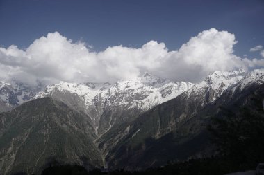 Kinnaur Kailash, alacakaranlıkta, Kalpa, Kinnaur ilçesi, Himachal Pradesh, Himalayalar, Hindistan