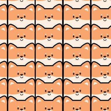 Şirin yüzlü, gülümseyen köpek özgeçmişi. Hayvan karakteri tasarımı. Evcil hayvan el çizimi. Tekrar ediyorum..